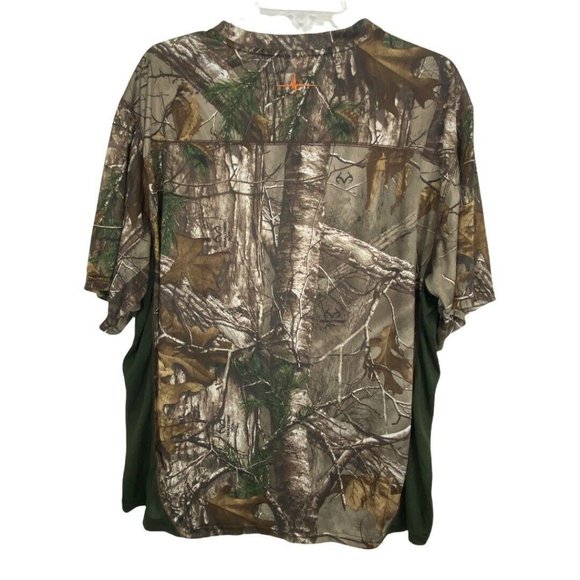 Habit Mens Shirt Size XL Green Camo Short Sleeve Fishing Hunting - Picture 7 of 10